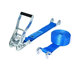 4T - Standard Sangle d’arrimage - 4T - 9m - 50mm - de 2 pièces - crochets ouverts - Bleu 4T - Standard Sangle d’arrimage - 4T - 9m - 50mm - de 2 pièces - crochets ouverts - Bleu