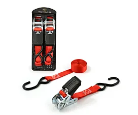 Tout - Sangles 25mm Sangle d’arrimage - 500kg - 4m - 25mm - tendeur et crochets S - Rouge - Haut de gamme - 2pcs