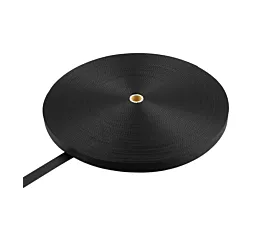 Tout - Black Webbing Sangle en polyester 25mm - 1200kg - 100m en rouleau - noir