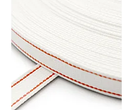 Sangle volet roulant, 22mm Sangle de volet roulant blanche avec 2 rayures rouges (largeur 22 mm)