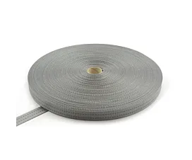 Polyester 35mm Sangle en polyester 35mm - 3000kg - 100m en rouleau (gris avec 2 rayures)