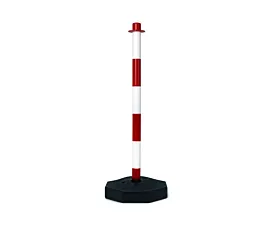 Tout - Signalisation Poteau de signalisation avec socle - Rouge/Blanc Tout - Signalisation Poteau de signalisation avec socle - Rouge/Blanc