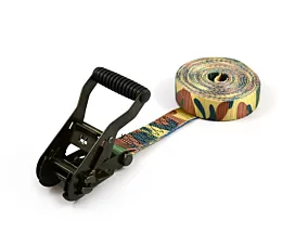 Sangles 35mm - Sur mesure Sangle d’arrimage - 2,5T - 35mm - en une pièce - tendeur à cliquet  - Vert Armée + étiquette personnalisée