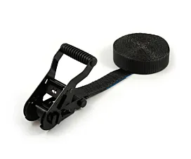 Sangles 35mm - Sur mesure Sangle d’arrimage - 2,5T - 35mm - en une pièce - tendeur à cliquet - Noir + étiquette personnalisée