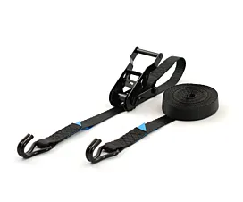Noir - Standard Sangle d’arrimage - 1,2T - 25mm - en 2 pièces - tendeur à cliquet - Noir + étiquette personnalisée