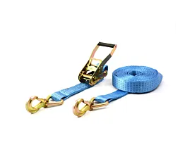 5T - Standard Sangle d’arrimage - 5T - 10m - 50mm - en 2 pièces - mousquetons avec triangle - Bleu 5T - Standard Sangle d’arrimage - 5T - 10m - 50mm - en 2 pièces - mousquetons avec triangle - Bleu