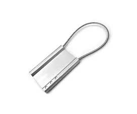 Identification Etiquette ID en aluminium / scellé câble blanc - Câble standard (22cm)