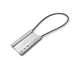 Identification Etiquette ID (aluminium)/Scellé câble blanc - Câble long (31cm)
