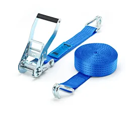 4T - Standard Sangle d’arrimage - 4T - 9m - 50mm - en 2 pièces - crochets doigts serrés - Bleu 4T - Standard Sangle d’arrimage - 4T - 9m - 50mm - en 2 pièces - crochets doigts serrés - Bleu