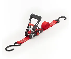 Tout - Sangles 25mm Sangle d’arrimage - 500kg - 2m - 25mm - Tendeur coulissant + crochets S - Rouge