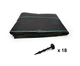 Autres filets & bâches (Agro) Toile de paillage + Piquets sol - 4m x 10m - 100g/m2 - Noire Autres filets & bâches (Agro) Toile de paillage + Piquets sol - 4m x 10m - 100g/m2 - Noire